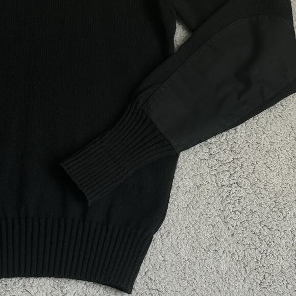 Vtg Citadel Sweater Mens L Black AB-458 Military Elbow Shoulder Patches V Neck - Picture 7 of 13